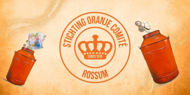 oranje met collectebussen