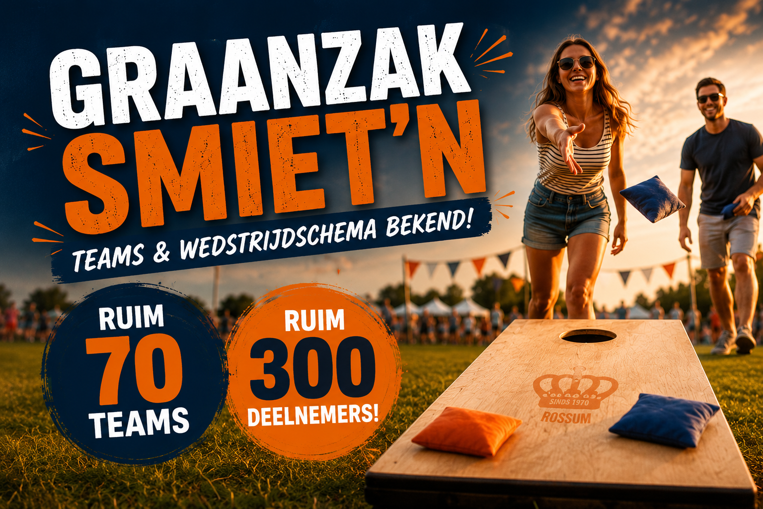 Teams en wedstrijdschema Graanzak Smiet’n bekend