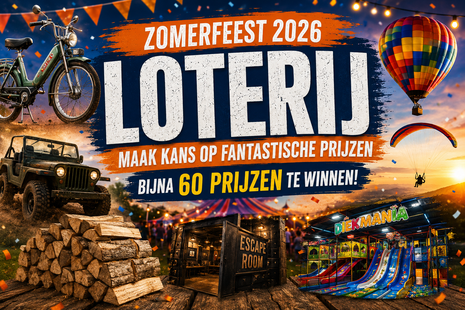 Loterij Zomerfeest: van ballonvaart tot rit op een Zündapp