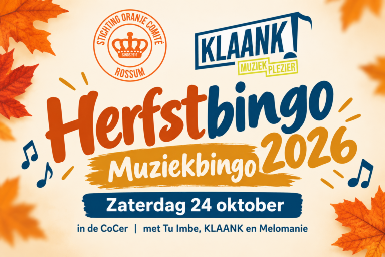 Herfstbingo wordt dit jaar een muzikale avond in de CoCer
